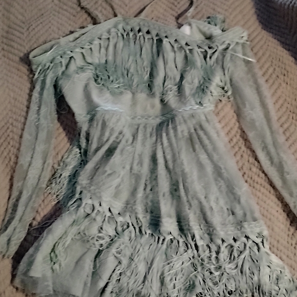 Alice McCall Asymmetrical Lace Dress in Light Blue - Picture 7 of 8